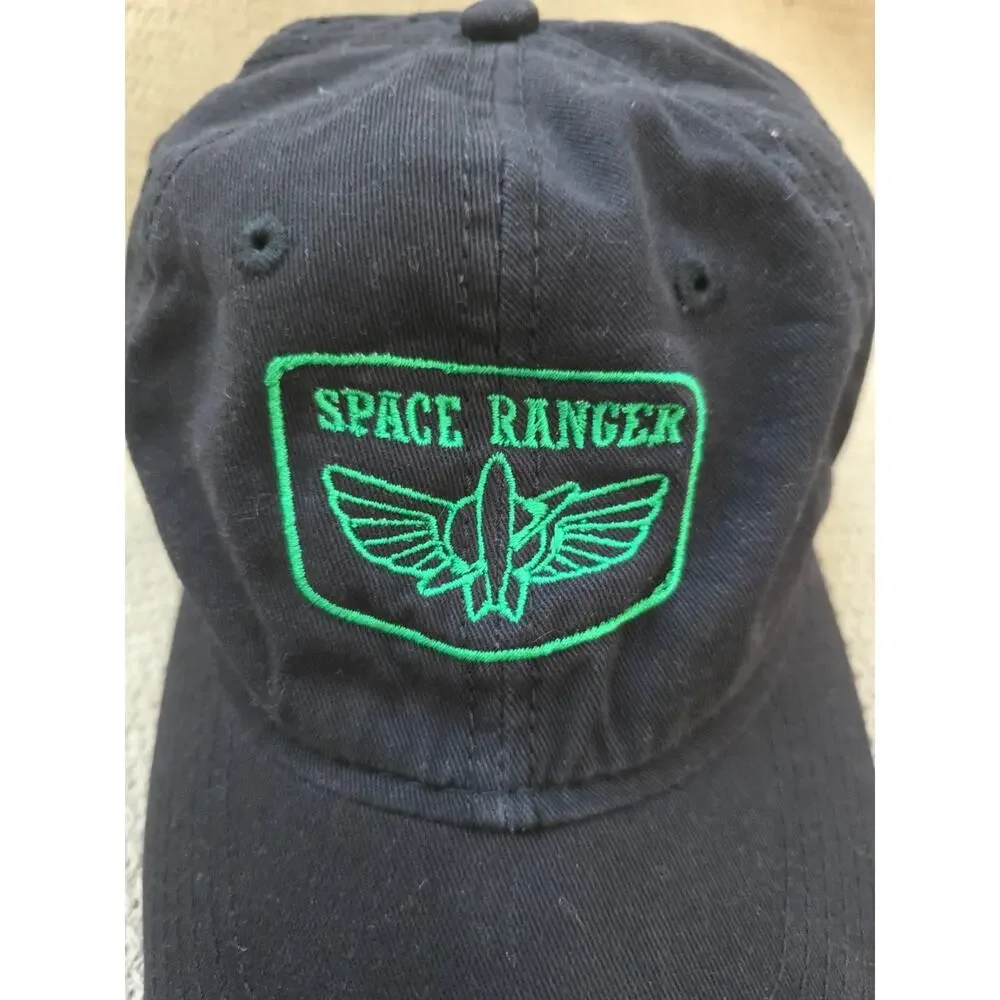 Kids Black Space Ranger Cap Hat Green Embroidery 100%Cotton Custom Made ToyStory
